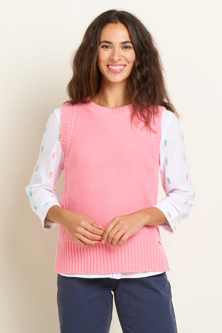 Pink Dim Hem Knitted Vest
