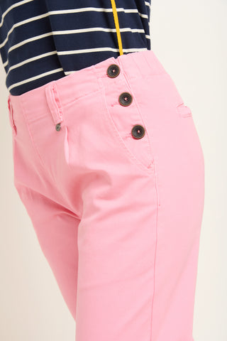 Button Side Trousers in Pink