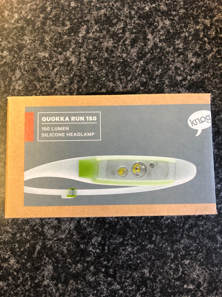 Knog Quokka Run 150 Lumen Silicone Rechargeable Headlamp Clear/Lime
