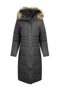 Shola Houndstooth Padded Longline Coat Anthracite