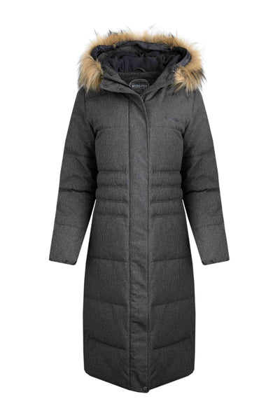 Shola Houndstooth Padded Longline Coat Anthracite