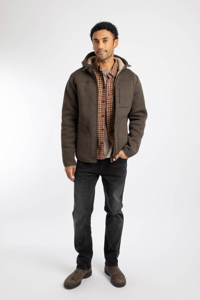 Torpoint Faux Shearling Bonded Full Zip Hooded Fleece