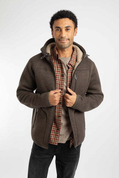Torpoint Faux Shearling Bonded Full Zip Hooded Fleece