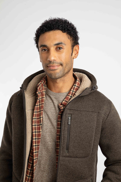 Torpoint Faux Shearling Bonded Full Zip Hooded Fleece