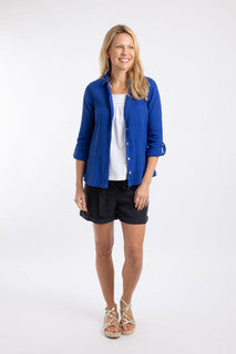 Suria Double Cloth Shirt Mazarine Blue