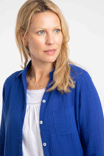 Suria Double Cloth Shirt Mazarine Blue