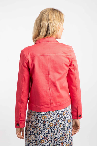 Rosanna Canvas Jacket White/Flamingo