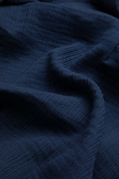 Zelaya Organic Cotton Double Cloth Wide Leg Trousers Navy