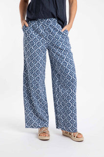 Zendaya Printed Double Cloth Wide Leg Trousers Twilight