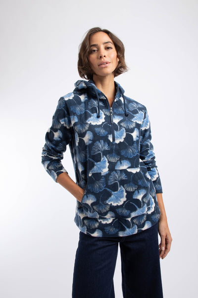 Lana Printed 1/4 Zip Microfleece Hoodie