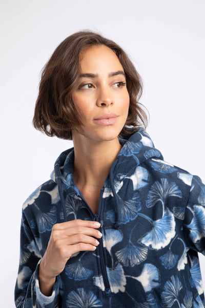 Lana Printed 1/4 Zip Microfleece Hoodie