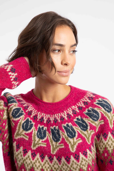 Tulips Intarsia Fair Isle Jumper