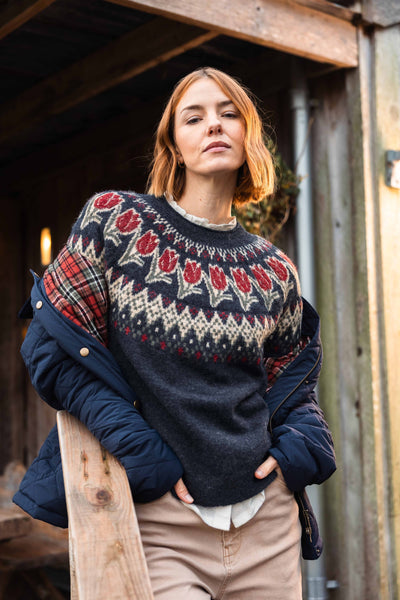 Tulips Intarsia Fair Isle Jumper