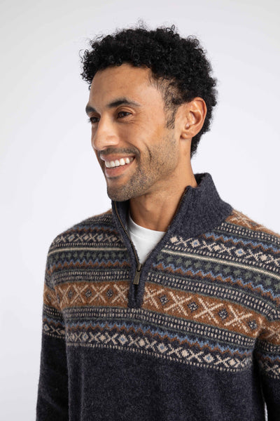 Larner 1/4 Zip Fair Isle Jumper