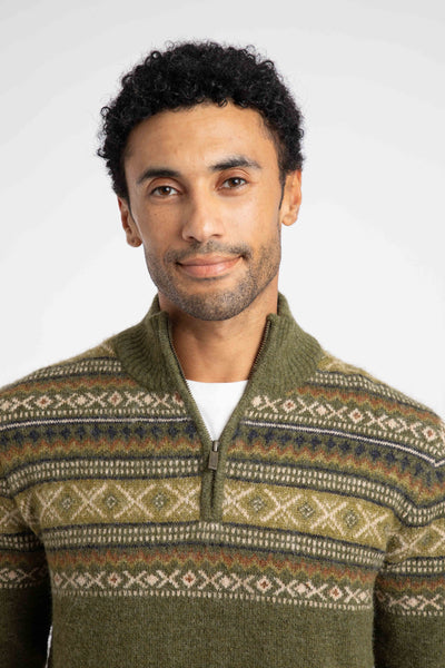 Larner 1/4 Zip Fair Isle Jumper