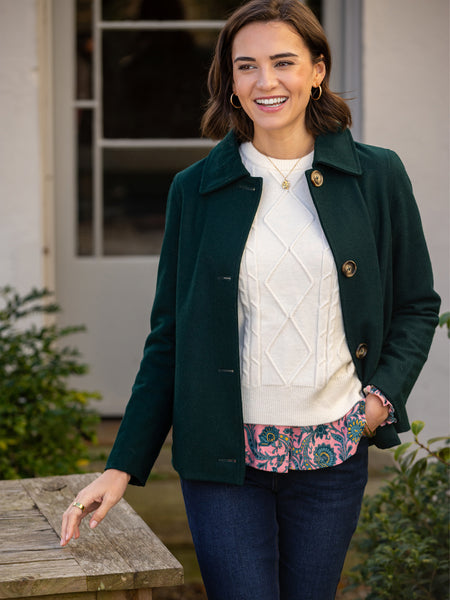 Hazel Teal Collared Jacket