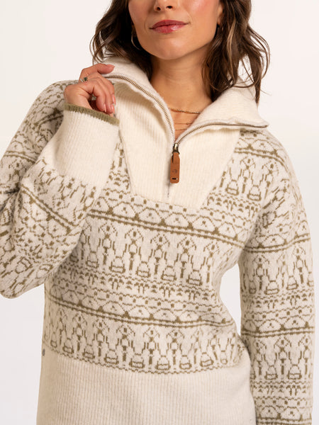 Ingrid Knitted Jacquard 1/4 Zip Jumper