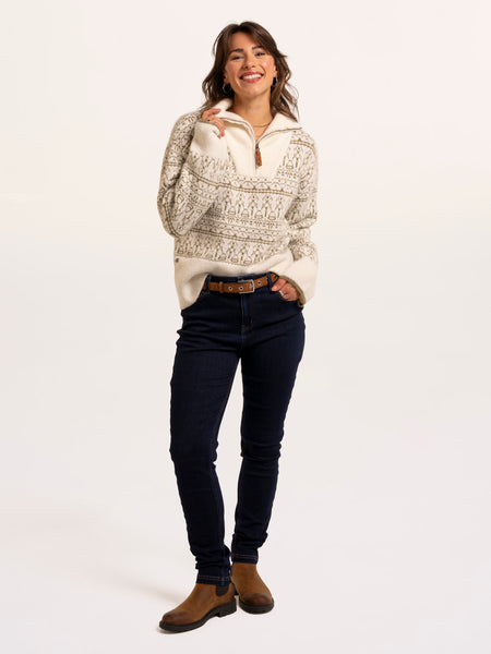 Ingrid Knitted Jacquard 1/4 Zip Jumper
