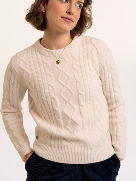 Dahlia Cable Knitted Crew Neck Jumper