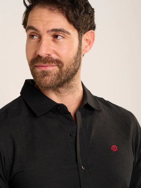 Templefinn Linen Blend Shirt - Black