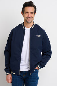 Navy Cotton Bomber Jacket