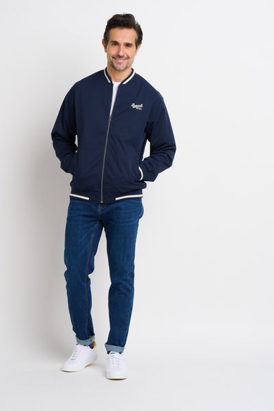 Navy Cotton Bomber Jacket