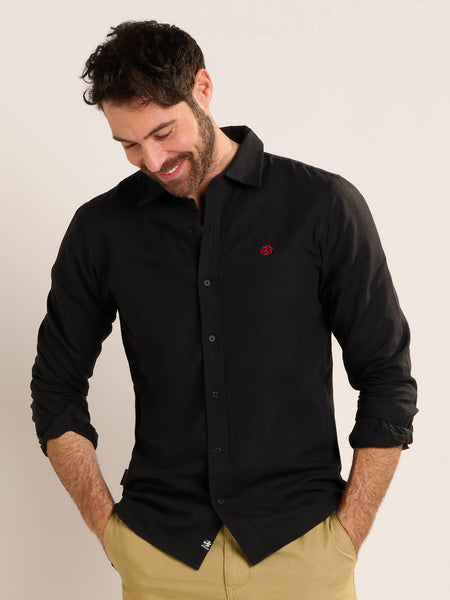 Templefinn Linen Blend Shirt - Black