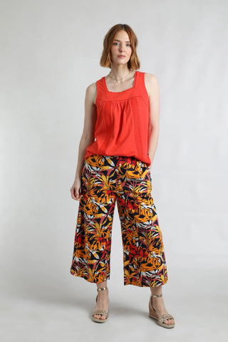 Mossa Printed Linen Rich Culottes