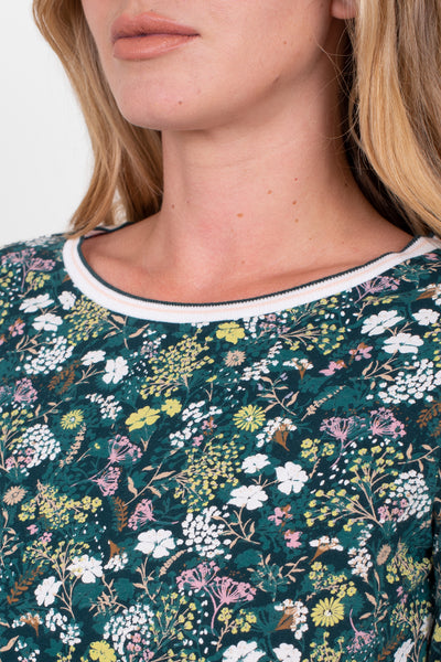 Mixed Berry Floral 3/4 Sleeve T-Shirt